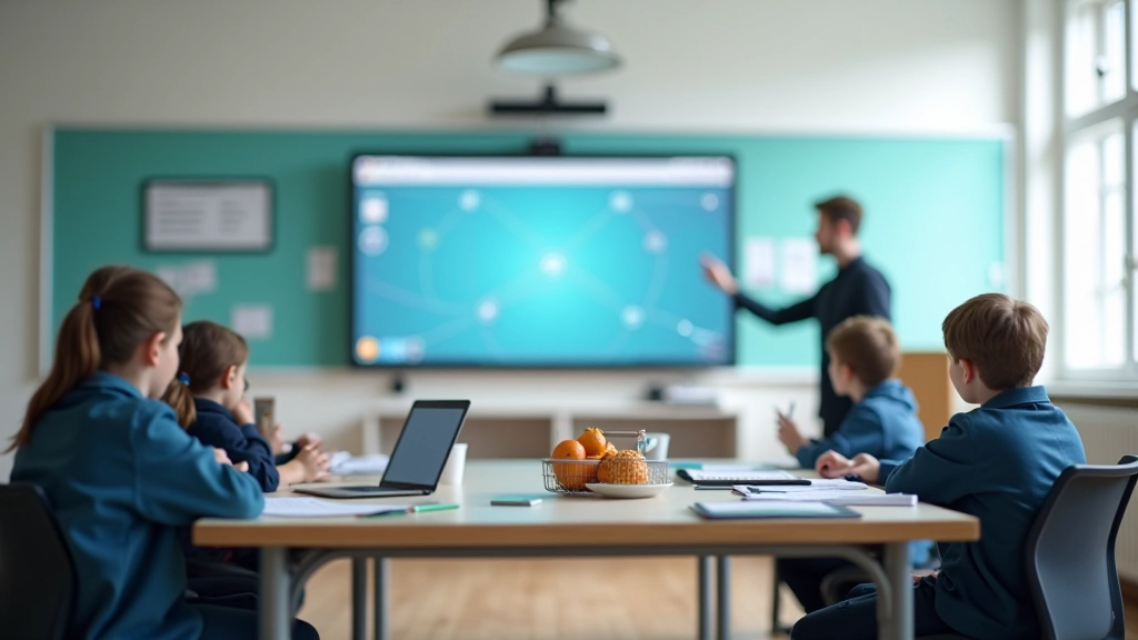 Nutika klassiruumi interaktiivsed elemendid, noored kasutavad tahvlit