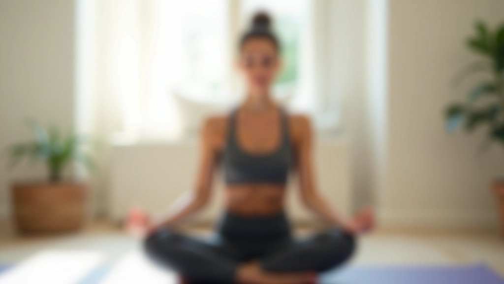 Person in meditation pose on yoga mat by window, peaceful indoor environment, mindfulness practice, natural light