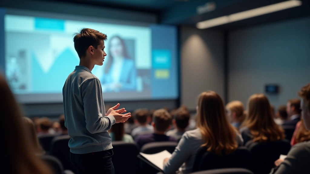 Õpilased esitavad oma projekti ette, slaidid, publikule, teaduse näitus või seminar
